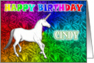 Cindy Unicorn Dreams Birthday card