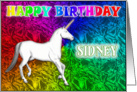 Sidney Unicorn Dreams Birthday card