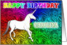 Carolina Unicorn Dreams Birthday card