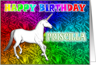 Priscilla Unicorn Dreams Birthday card