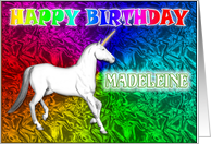 Madeleine Unicorn Dreams Birthday card