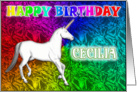 Cecilia Unicorn Dreams Birthday card