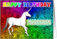 Mercedes Unicorn Dreams Birthday card