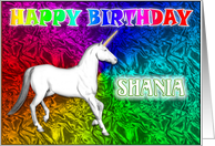 Shania Unicorn Dreams Birthday card
