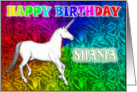 Shania Unicorn Dreams Birthday card