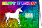 Eva Unicorn Dreams Birthday card