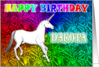 Dakota Unicorn Dreams Birthday card