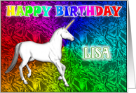 Lisa Unicorn Dreams Birthday card