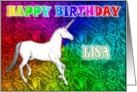 Lisa Unicorn Dreams Birthday card