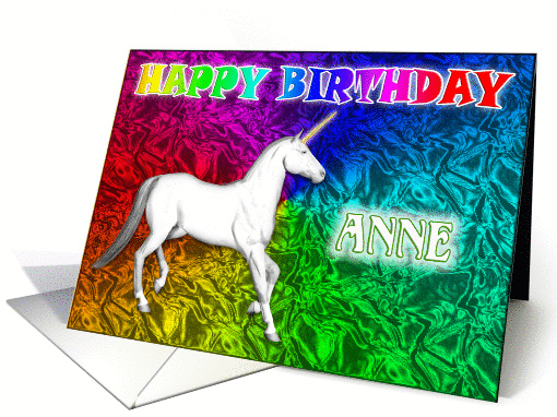 Anne Unicorn Dreams Birthday card (392413)