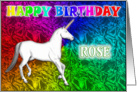 Rose Unicorn Dreams Birthday card