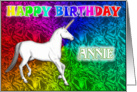 Annie Unicorn Dreams Birthday card