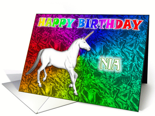 Nia Unicorn Dreams Birthday card (392436)