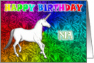 Nia Unicorn Dreams Birthday card