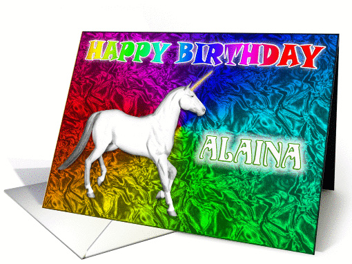 Alaina's Unicorn Dreams Birthday card (392475)