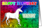 Wendy,s Unicorn Dreams Birthday card