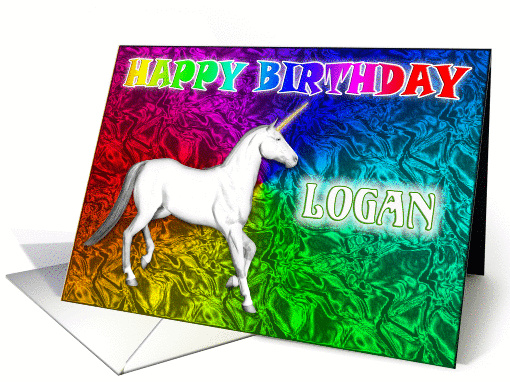 Logan's Unicorn Dreams Birthday card (392512)