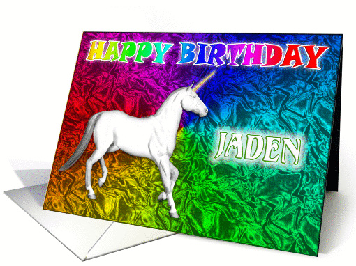 Jaden's Unicorn Dreams Birthday card (392744)