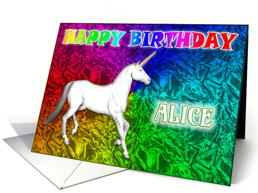 Alice's Unicorn Dreams Birthday card (393055)