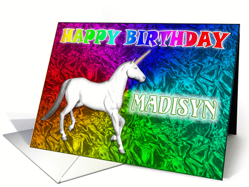 Madisyn's Unicorn Dreams Birthday card (393146)
