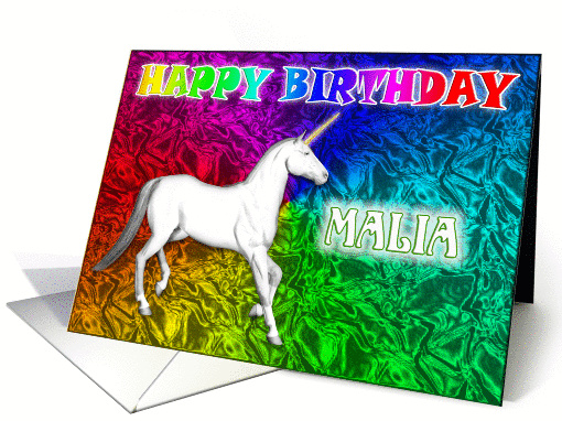 Malia's Unicorn Dreams Birthday card (393272)