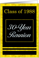 30th Year Reunion Invitation, Class of 1988 card
