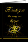 Singer Thank you card