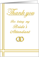 Bride’s Attendant, Thank you card