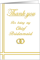 Chief Bridesmaid, Thank you card