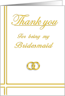 Bridesmaid, Thank you card