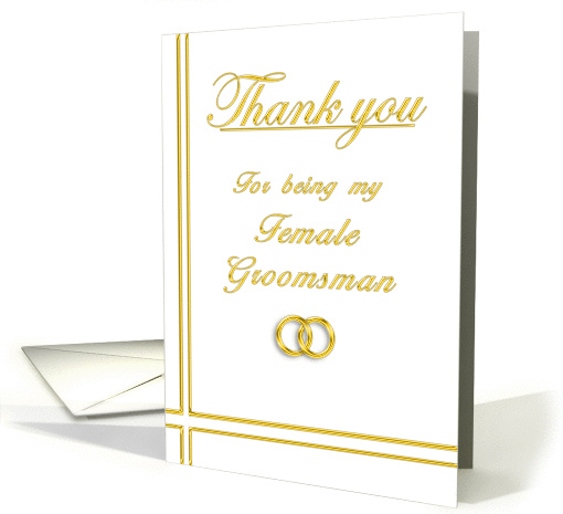 Female Groomsman, Thank you card (395366)