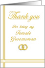 Female Groomsman, Thank you card