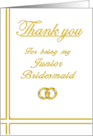 Junior Bridesmaid, Thank you card