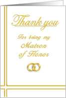 Matron of Honor, Thank you card