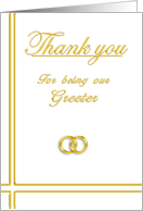 Greeter, Thank you card