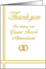 Guest Book Attendant, Thank you card