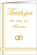 Hostess, Thank you card