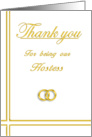 Hostess, Thank you card