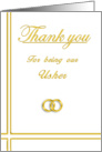 Usher, Thank you card