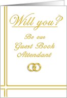 Please Be Our Guest Book Attendant card