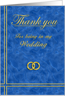 Thank you for being in my Wedding card