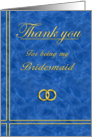 Bridesmaid, Thank you card