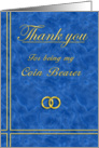 Coin Bearer, Thank you card