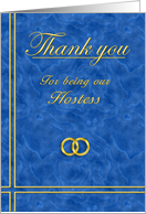 Hostess, Thank you card