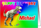 Michael, T-rex Birthday card
