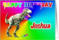 Joshua, T-rex Birthday card