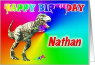 Nathan, T-rex Birthday Card eater card
