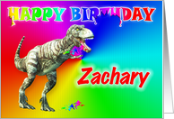 Zachary, T-rex Birthday Card eater card