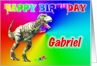 Gabriel, T-rex Birthday Card eater card