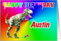 Austin, T-rex Birthday Card eater card